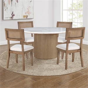 Steve Silver Colvin 5PC 52&quot White Marble Dining Set