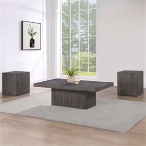 Steve Silver Colson 3-Piece Coffee and End Table Set in Gray