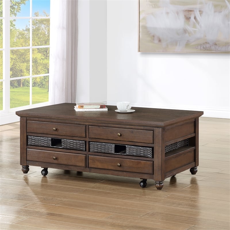 Steve Silver Oliver 3-Piece Coffee & End Table Set in Brown