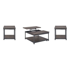 Steve Silver Prescott 3 Piece Coffee & End Table Set in Brown