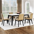 Steve Silver Vida 7-Piece White Marble Dining Set Black Finish