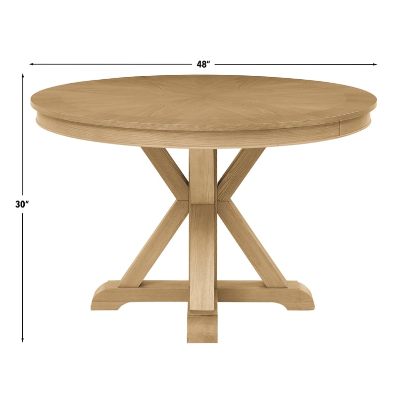 Steve Silver Rylie Dining Table & 4 Captains Chairs in Natural/Camel