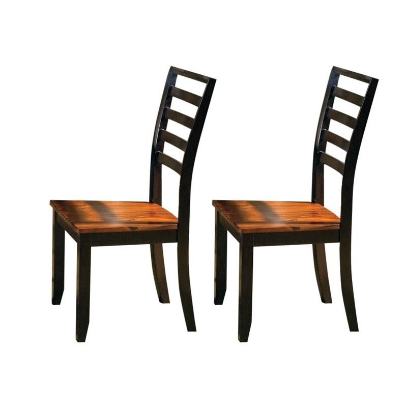 Abaco Solid Wood Ladder Back Dining Chair in Two Tone Cherry Finish