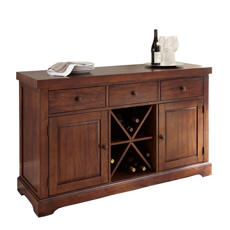 Zappa Brown Wood Removable Wine Rack Server Brown Cherry Finish