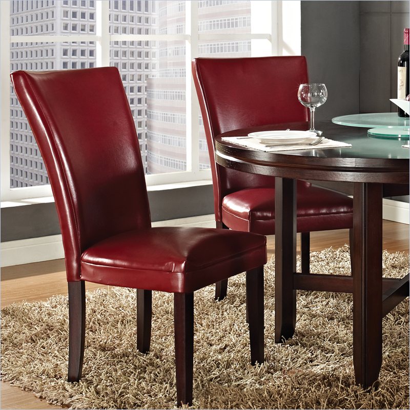 Hartford Bonded Red Leather Dining Chair in Dark Cherry ...