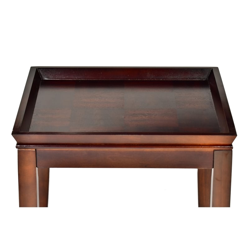 Clemson End Table in Multi-Step Merlot Cherry Finish