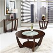 Rafael Wooden Cocktail Table in Cherry Finish with Glass inlay
