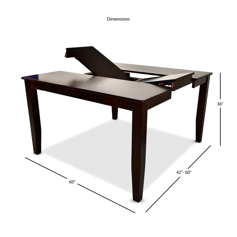 Crosspointe Wooden Counter Height Dining Table in Dark Espresso Cherry