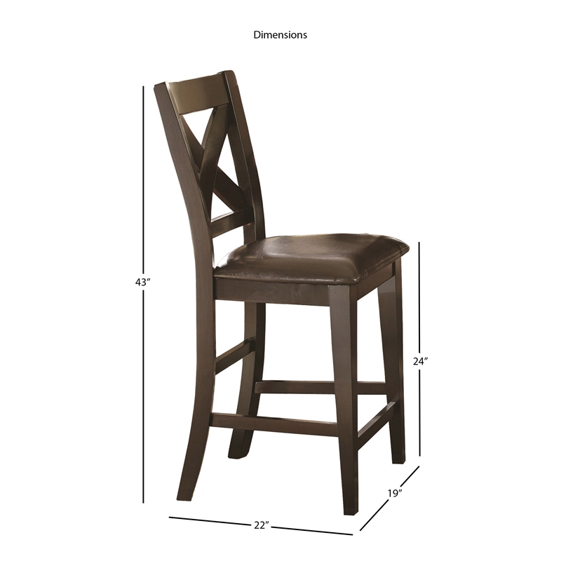 Crosspointe Wood Counter Stool in Dark Espresso Cherry Finish