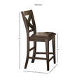 Crosspointe Wood Counter Stool in Dark Espresso Cherry Finish