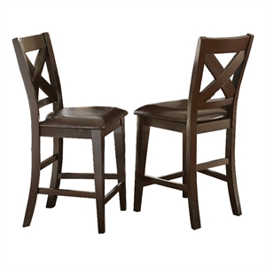 Crosspointe Wood Counter Stool in Dark Espresso Cherry Finish