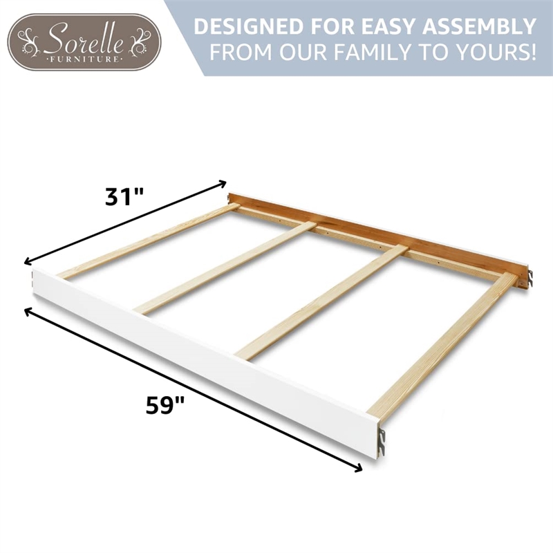 Sorelle Furniture Wood Full Size Crib Conversion Rail in Brushed Ivory
