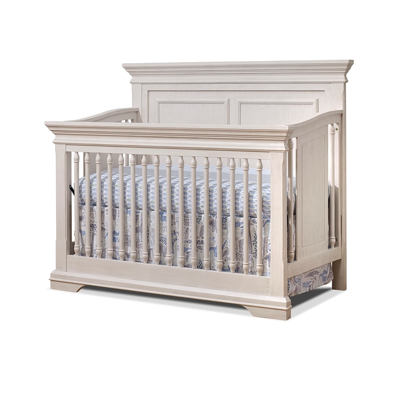 Sorelle Furniture Portofino Traditional Pine Wood Crib & Changer in White