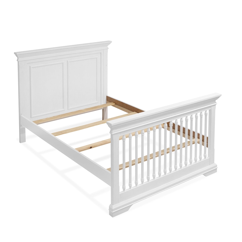 Sorelle Furniture Traditional Pine Wood Full Size Rails in White