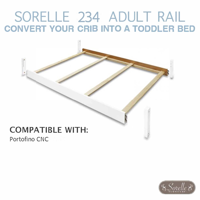Sorelle Furniture Traditional Pine Wood Full Size Rails in White