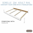 Sorelle Furniture Traditional Pine Wood Full Size Rails in White