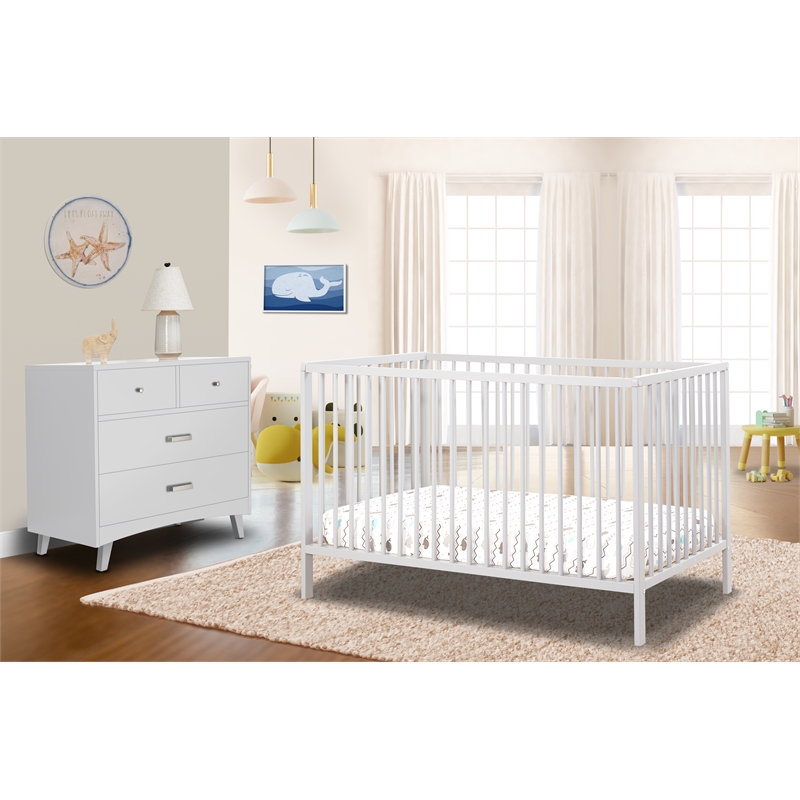 Sorelle Furniture Happy 3-in-1 Convertible Crib in White