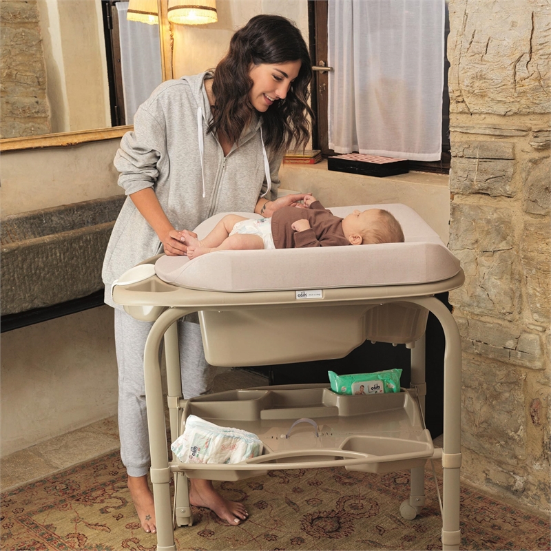 Sorelle Bagnetto Cambio Stainless Steel Baby Bath with Bottle Tray in Gray
