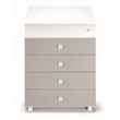 Sorelle Furniture Cassettiera Asia 4-Drawer Modern Wood Baby Bath in Multi-Color