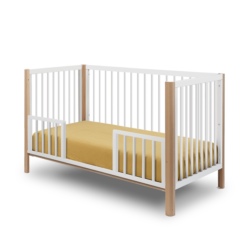 Sorelle Happy Lux 3-in-1 Convertible Crib in Natural & White