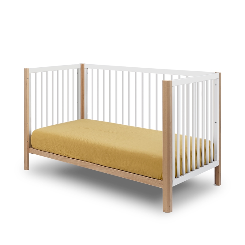 Sorelle Happy Lux 3-in-1 Convertible Crib in Natural & White
