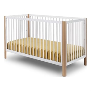 Sorelle Happy Lux 3-in-1 Convertible Crib in Natural & White