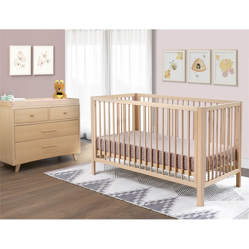 Sorelle Happy Lux 3-in-1 Convertible Crib in Natural