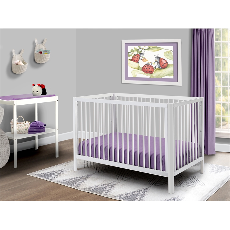 Sorelle Happy Lux 3-in-1 Convertible Crib in White
