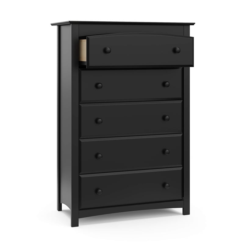 Stork Craft Kenton 5 Drawer Universal Dresser in Black