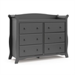 Stork Craft Avalon 5 Drawer Universal Dresser in Gray