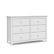 Stork Craft Kenton 6 Drawer Universal Double Dresser in White