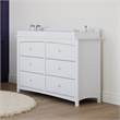 Stork Craft Kenton 6 Drawer Universal Double Dresser in White