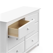 Stork Craft Kenton 6 Drawer Universal Double Dresser in White