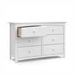 Stork Craft Kenton 6 Drawer Universal Double Dresser in White