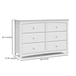 Stork Craft Kenton 6 Drawer Universal Double Dresser in White