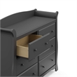 Stork Craft Avalon 6 Drawer Universal Double Dresser in Gray