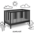 Stork Craft Hillcrest 3-in-1 Convertible Crib in Gray