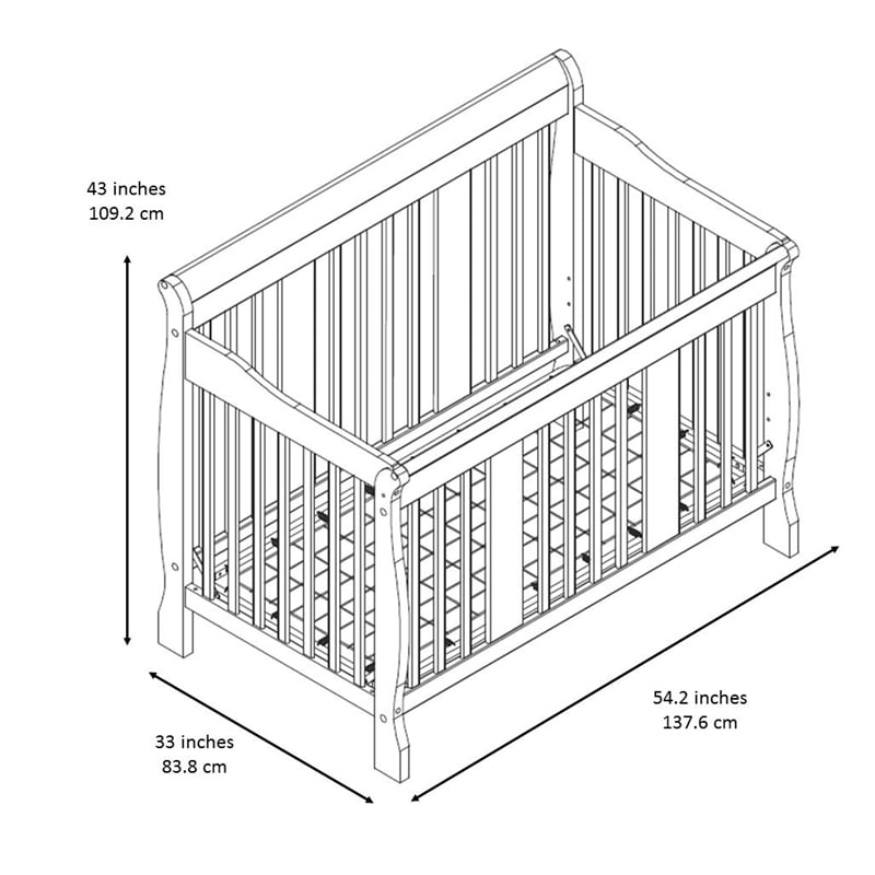 Stork Craft Tuscany 4-in-1 Convertible Crib in Gray