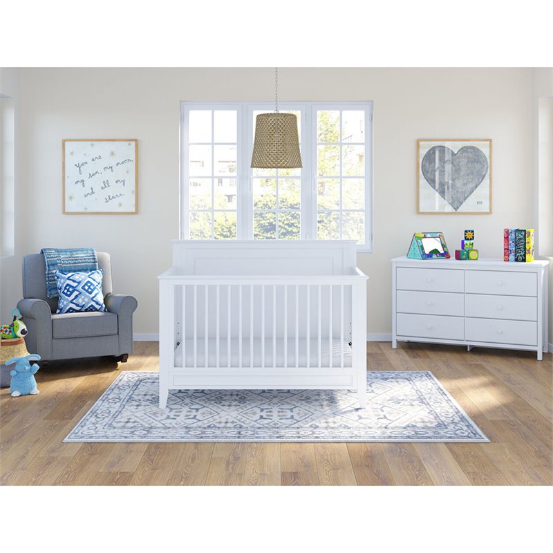 Storkcraft Solstice 4 in 1 Convertible Crib in White