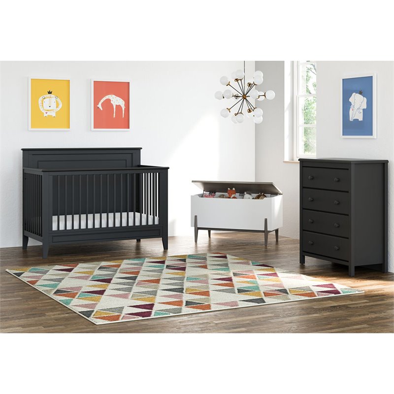 Storkcraft Solstice 4 in 1 Convertible Crib in Gray