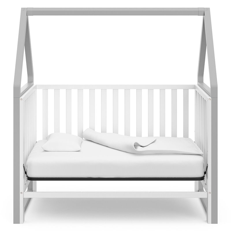 Storkcraft Orchard 5 in 1 Canopy Convertible Crib in Pebble Gray