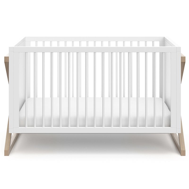 Storkcraft Equinox 3 in 1 Convertible Crib in White and Driftwood