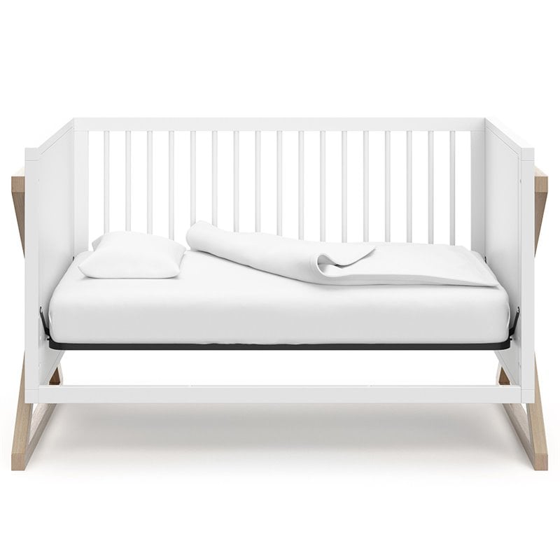Storkcraft Equinox 3 in 1 Convertible Crib in White and Driftwood