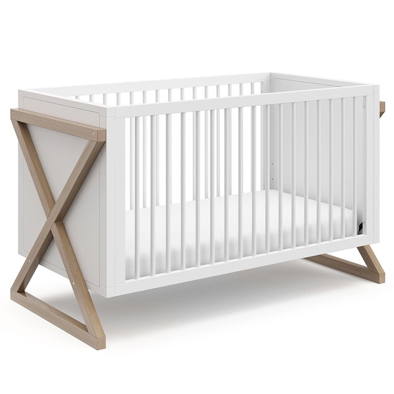 Storkcraft Equinox 3 in 1 Convertible Crib in White and Driftwood