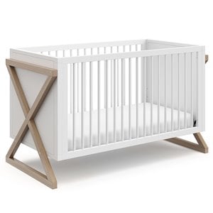 Storkcraft Equinox 3 in 1 Convertible Crib in White and Driftwood