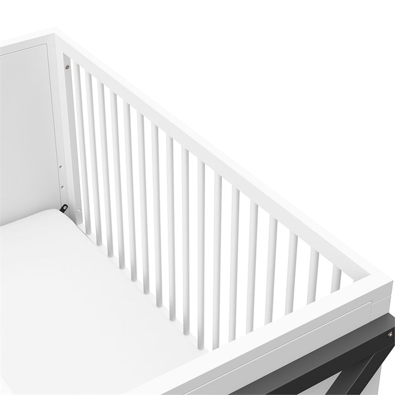Storkcraft Equinox 3 in 1 Convertible Crib in White and Gray