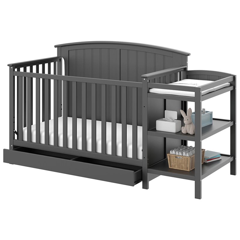 Storkcraft Steveston 3 Piece Convertible Crib Set in Gray