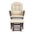 Stork Craft Hoop Glider and Ottoman in Cherry and Beige