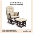 Stork Craft Hoop Glider and Ottoman in Espresso and Beige