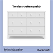 Storkcraft Moss 6 Drawer Double Dresser in White
